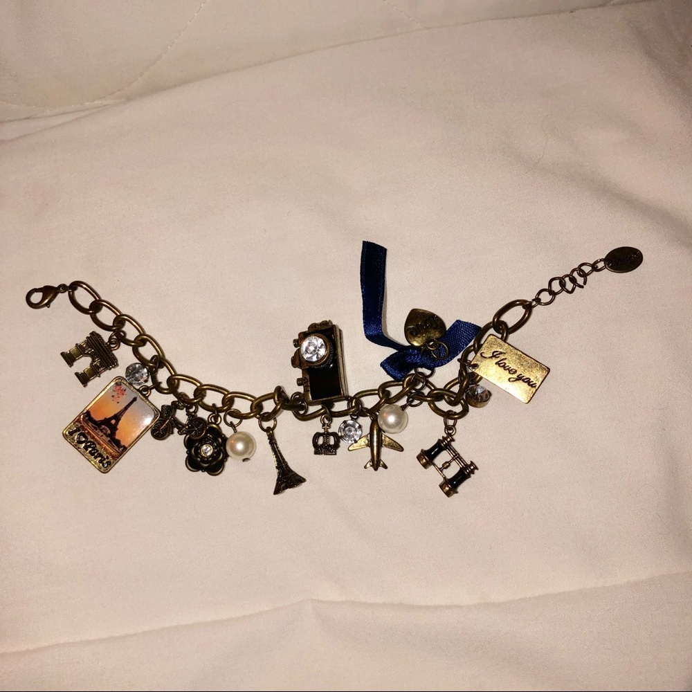 Paris key chain bracelet